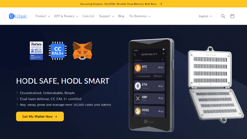Ellipal portafoglio crittografico anonimo con no-KYC.