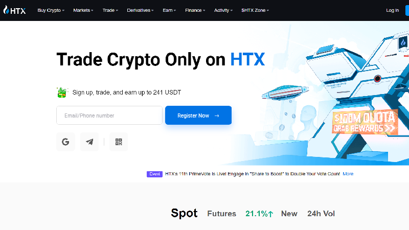 HTX Borsa cripto a basso costo.
