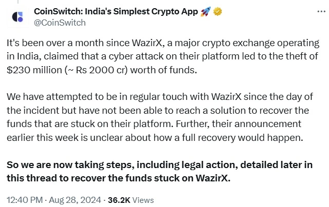 Lo scambio di criptovalute indiano WazirX ha perso $235 milioni Lo-scambio-di-criptovalute-indiano-WazirX-ha-perso-$235-milioni