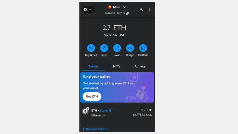 Portafoglio Metamask1