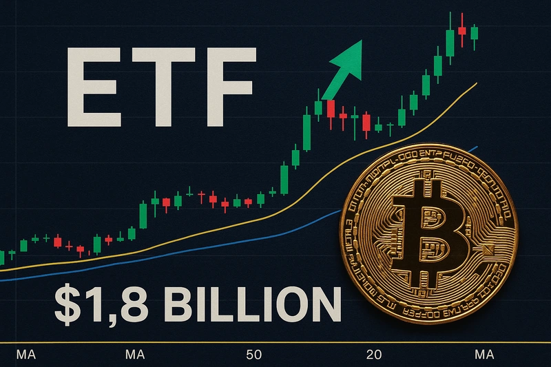 Gli ETF spot su Bitcoin negli Stati Uniti registrano ottime performance con 1,8 miliardi di dollari di afflussi